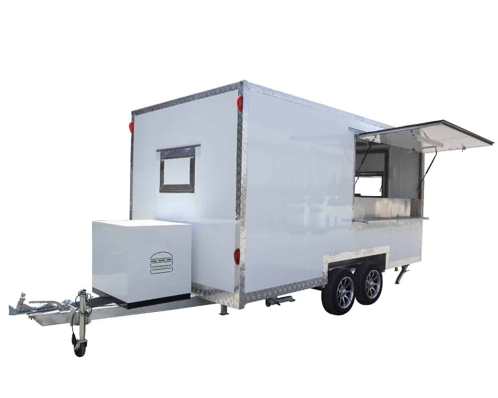 Square concession trailer