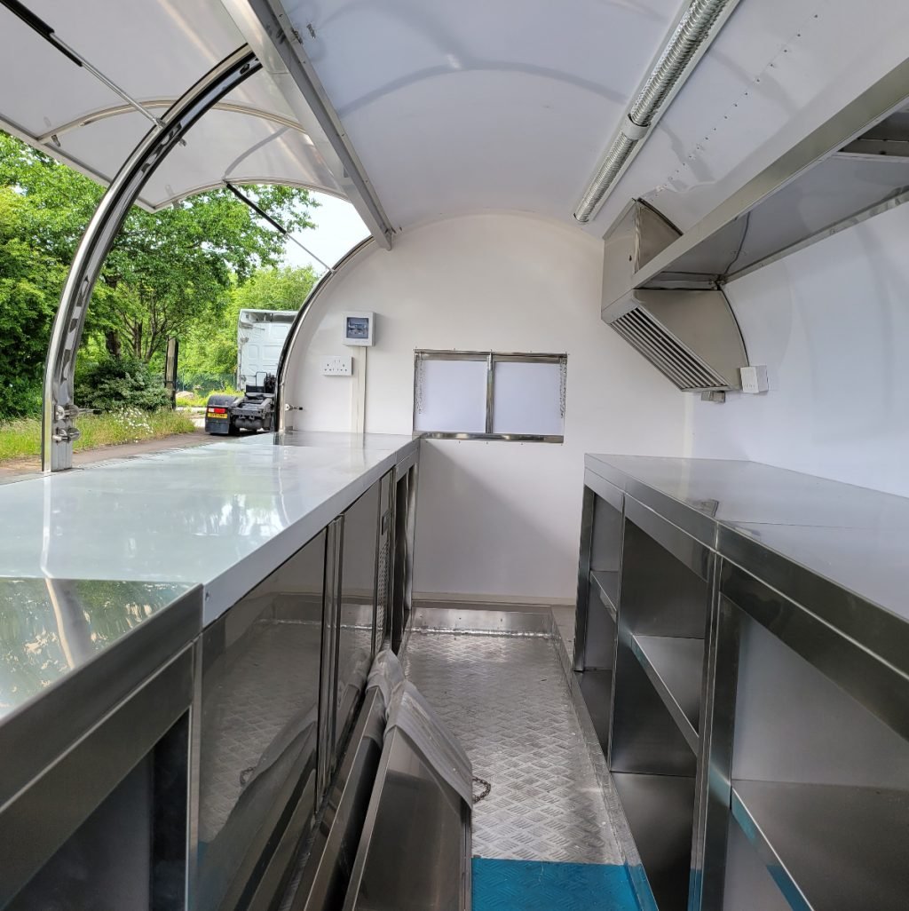 Interior space of CM-400WP small food trailer