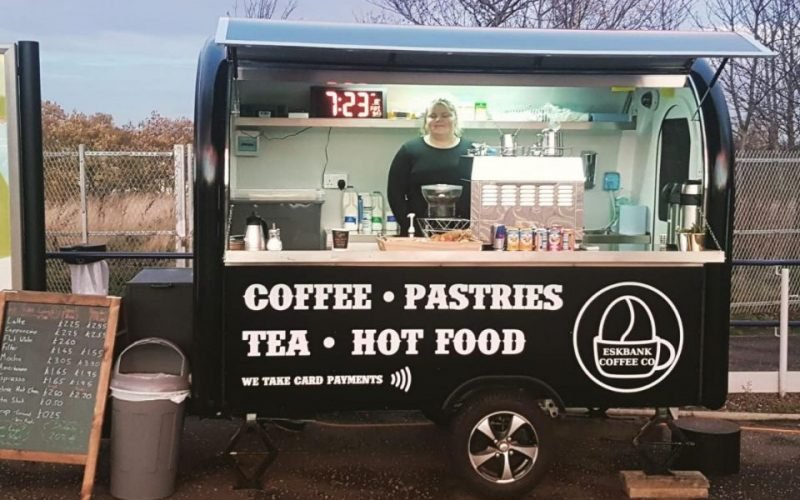 mobile coffee trailer at outdoor